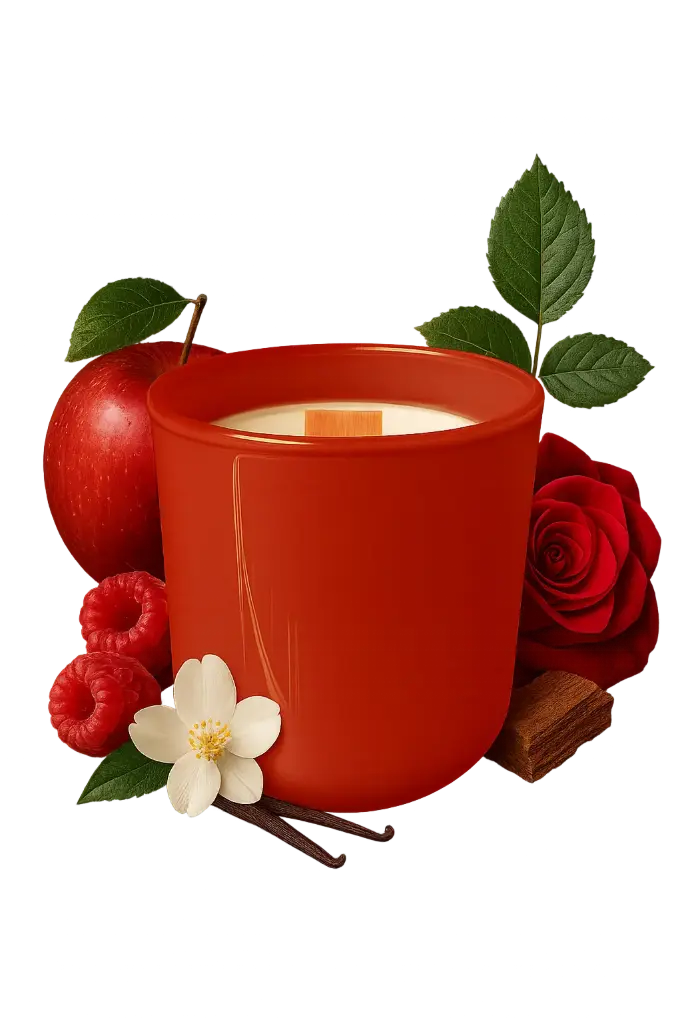 Amariss red glass candle