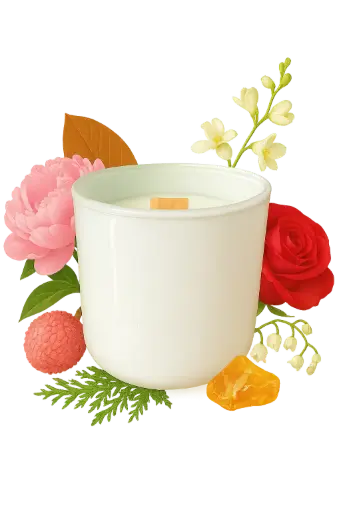 Candle in white glass Floréa