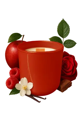 Amariss red glass candle
