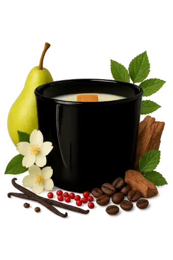 Noctessa black glass candle
